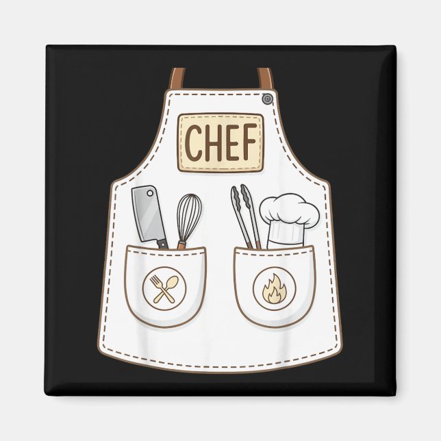 Chef Apron Funny Cute Culinary Cooking Costume Magnet (Front)