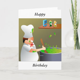 Chef at Work, Happy, Birthday Card