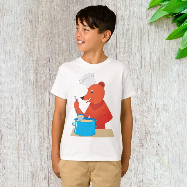 Chef Bear Cooking Soup Fun Animal Kitchen  T-Shirt (Creator Uploaded)