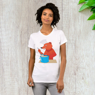 Chef Bear Cooking Soup Fun Animal Kitchen T-Shirt