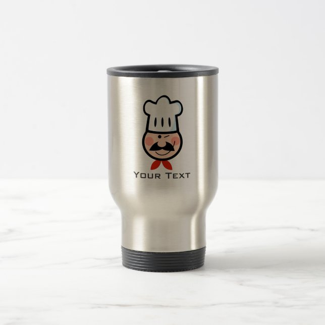 Chef; Brushed metal-look Travel Mug (Center)