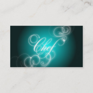 Chef Business Card Elegant Flourish Glow