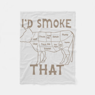 chef butcher cook bbq id smoke that cow beef fleece blanket