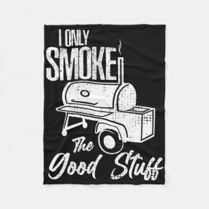 Chef Butcher Cook Bbq Smoke That Cow Beef Funny Sm Fleece Blanket