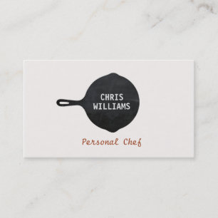 Chef Cast Iron Frying Pan Country Cooking Business Card