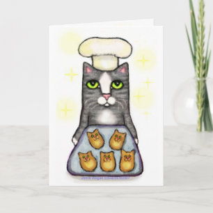 Chef Cat Baking Greeting Card