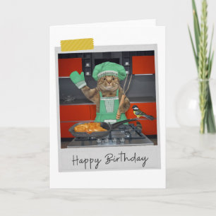 Chef Cat Funny Birthday Card