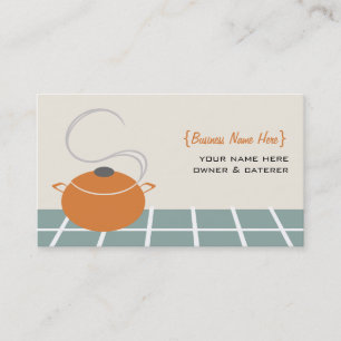 Chef / Caterer Business Card - Orange Cooking Pot