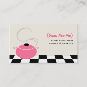 Chef / Caterer Business Card - Pink Cooking Pot
