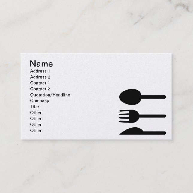 Chef Caterer Restaurateur Business Black Card (Front)