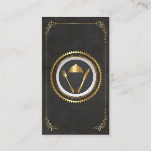 Chef, Catering for Restaurant Business Card Gold
