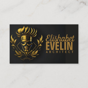 Chef Catering Gold Modern Black blink420 Business Card