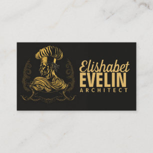 Chef Catering Gold Modern Black blink 507 Business Card