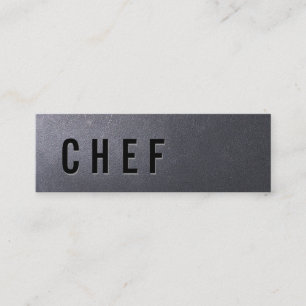 Chef Catering Minimalist Dark Mini Business Card