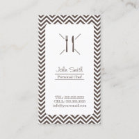 Chef Catering Plain Brown Chevron Stripes