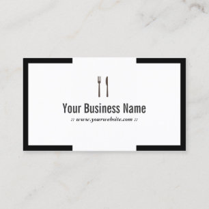 Chef Catering Restaurant Modern Border Business Card