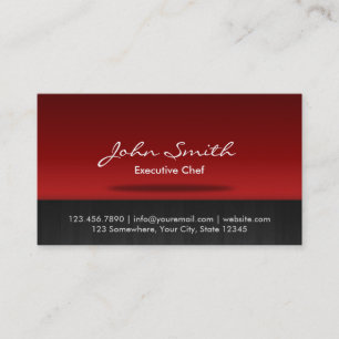 Chef Catering Stylish Red Stage Business Card