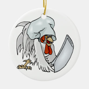 Chef Chicken Ceramic Tree Decoration