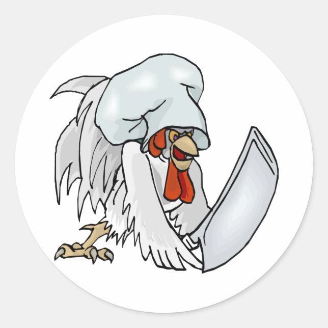 Chef Chicken Classic Round Sticker (Front)