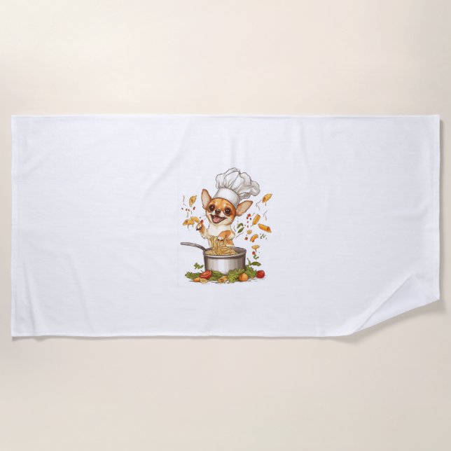 Chef Chihuahua � Culinary Dog Master Beach Towel (Front)