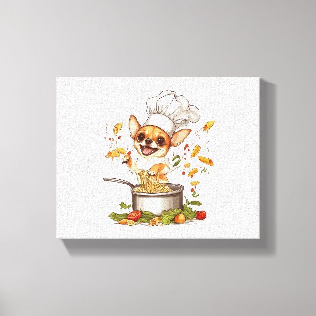 Chef Chihuahua – Culinary Dog Master Canvas Print (Front)