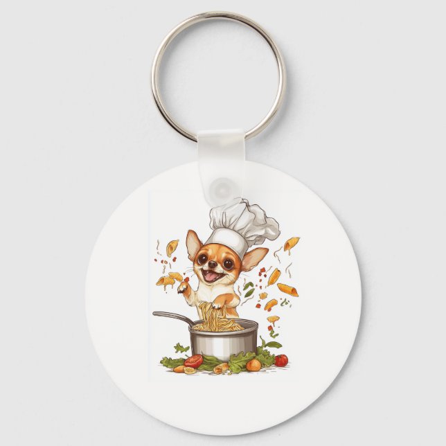 Chef Chihuahua � Culinary Dog Master Key Ring (Front)