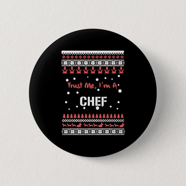 Chef Christmas Shirts 6 Cm Round Badge (Front)