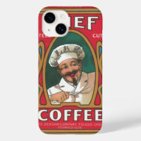 Chef coffee vintage art nouveau elegant red