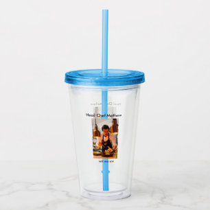 Chef cook add name text men kitchen bakery acrylic tumbler