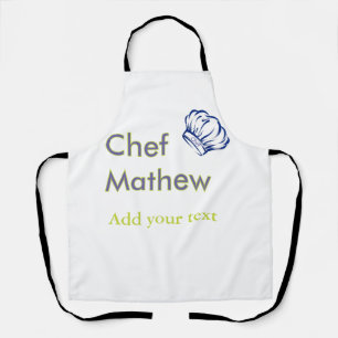 Chef cook add name text men kitchen bakery apron