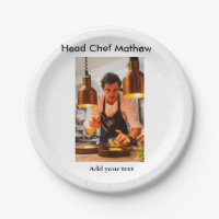 Chef cook add name text men kitchen bakery 