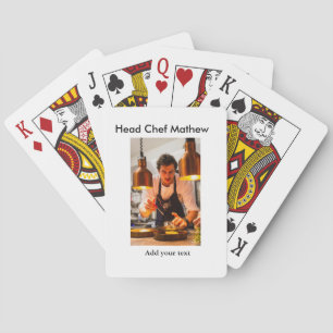 Chef cook add name text men kitchen bakery playing cards