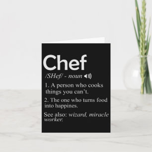 Chef Cook Bbq Funny Tee Cool Cooking Love Perfect Card