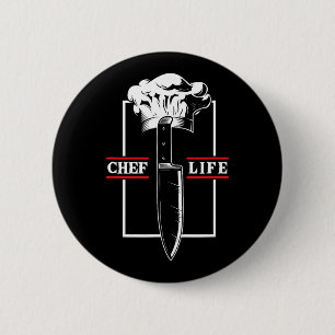 Chef Cook Life Knife Restaurant Cooking Food Culin 6 Cm Round Badge