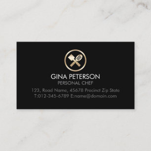 Chef Cook Restaurant Diner Utensils Icon Business Card