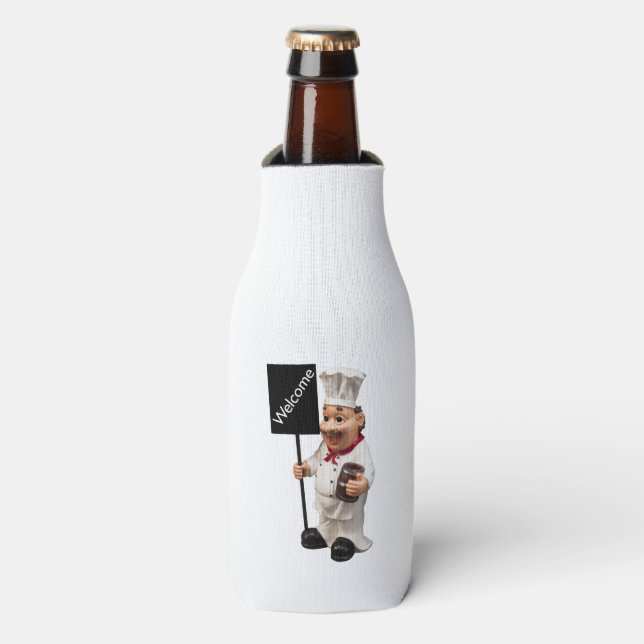 Chef cook - WELCOME menu card Bottle Cooler (Bottle Front)