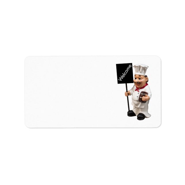 Chef cook - WELCOME menu card Label (Front)