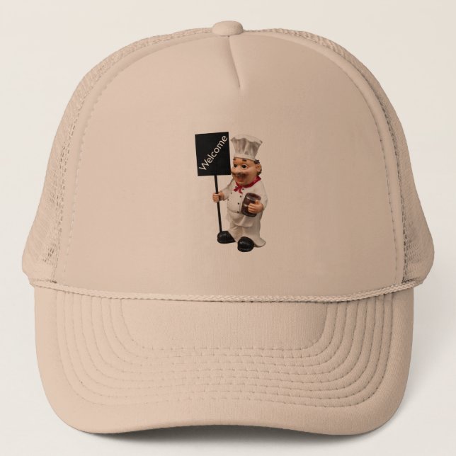 Chef cook - WELCOME menu card Trucker Hat (Front)