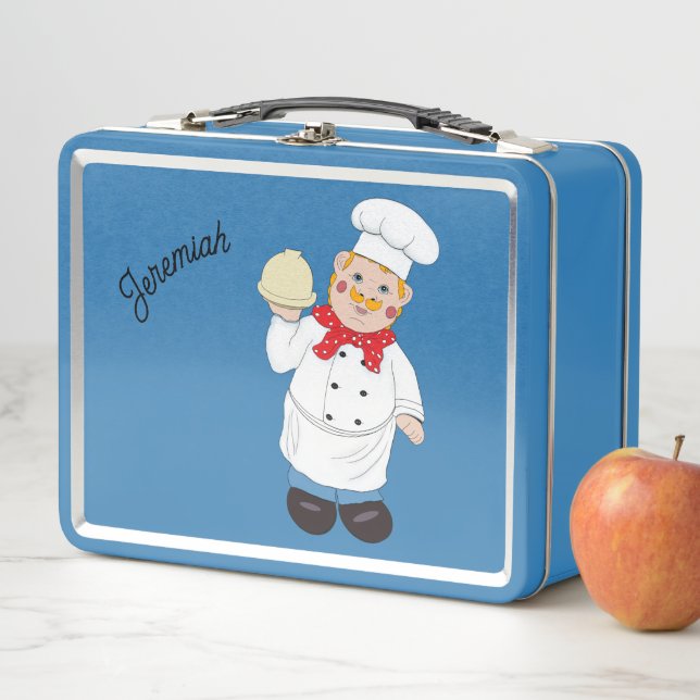 Chef cook with serving dish Metal Lunchbox (In Situ)