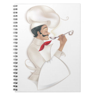 Chef Cookbook Recipe (place your text onto towel) Spiral Notebook