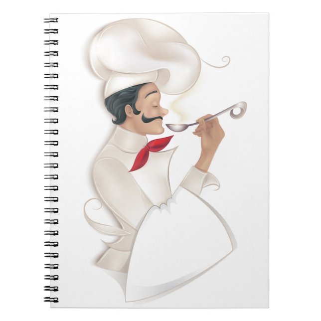 Chef Cookbook Recipe (place your text onto towel) Spiral Notebook (Front)