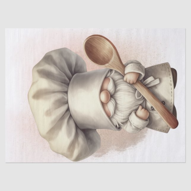 Chef Cooking Gnome Tissue Paper (Front)