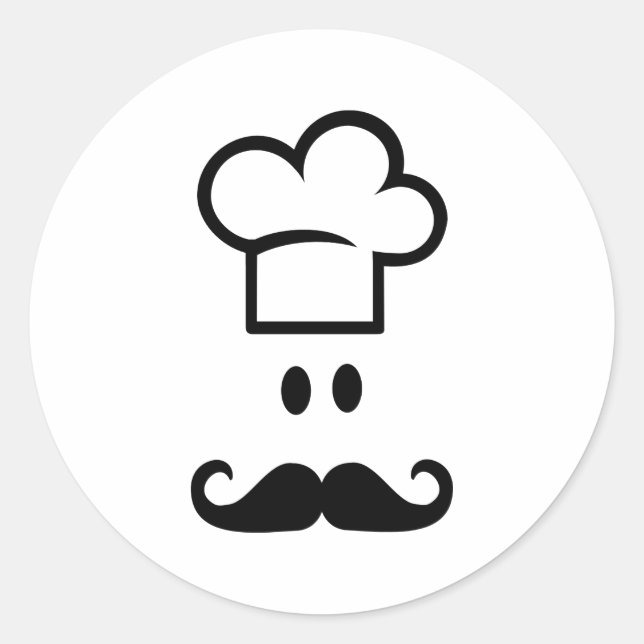 Chef cooking hat classic round sticker (Front)