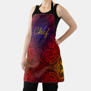Chef Cooking in Colour Doodle Apron