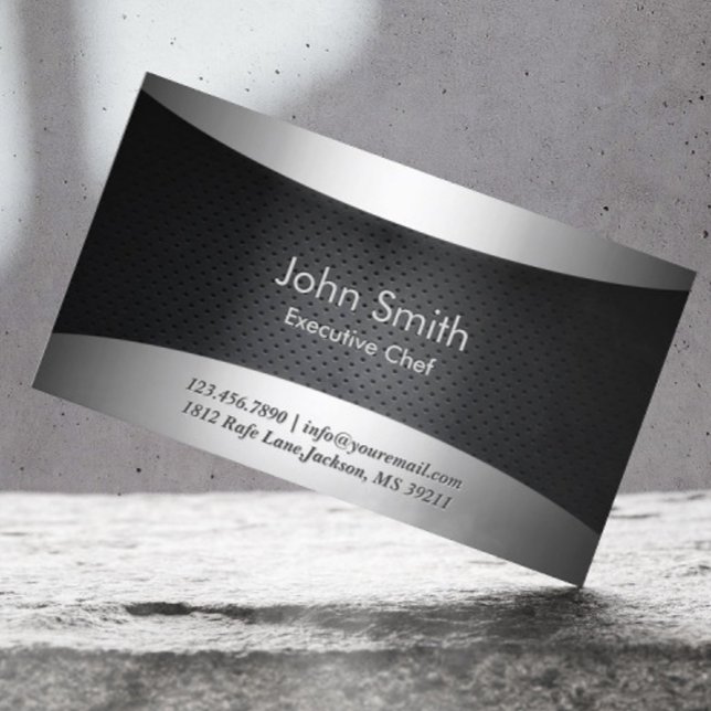 Chef Cool Carbon & Metal Professional Business Card (Creator Uploaded)