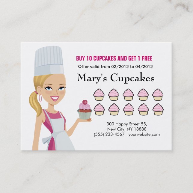 Chef Cupcake Rewards Chubby Card (Front)
