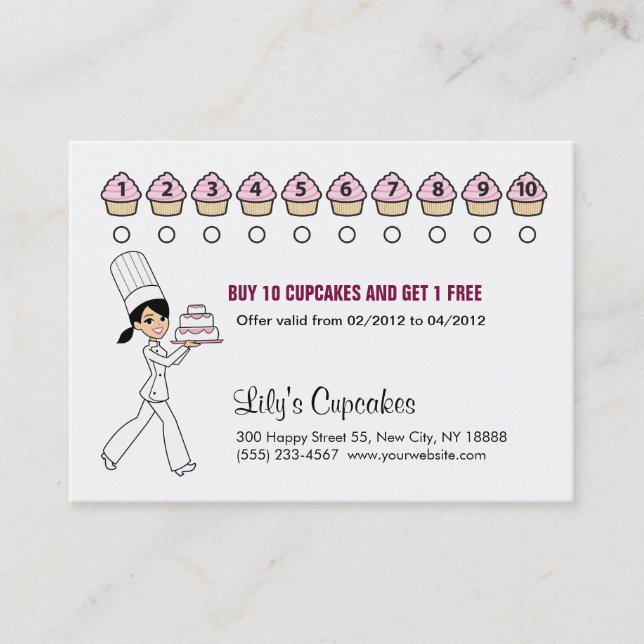Chef Cupcake Rewards Chubby Card Card (Front)