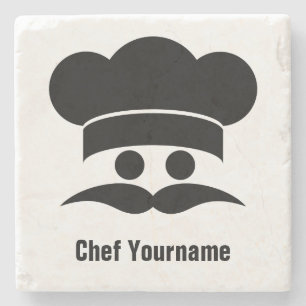 Chef custom color & text stone coaster