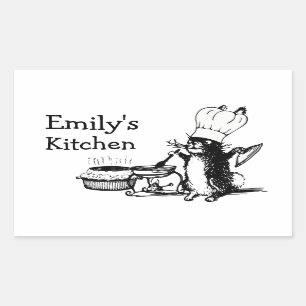 Chef Cute Bunny Rectangular Sticker