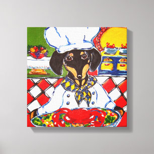 CHEF DACHSHUND CANVAS PRINT